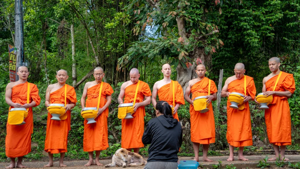 ภาพประกอบการบิณฑบาตจาก Monk Life Project ไม่ยืนยันว่าเป็นรุ่น 24