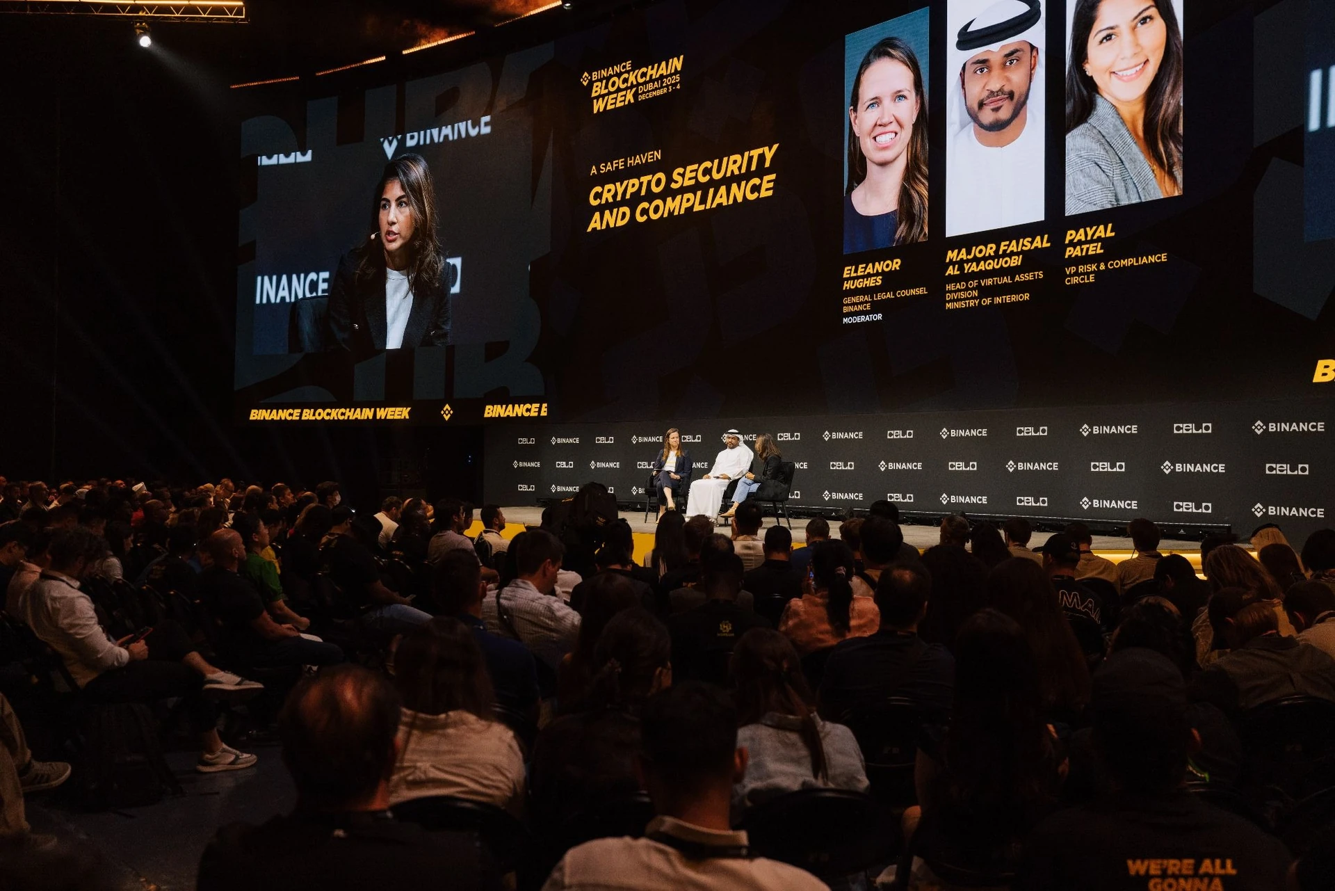 ผู้เข้าฟังการเสวนา Binance Blockchain Week 2025 ที่ดูไบ
