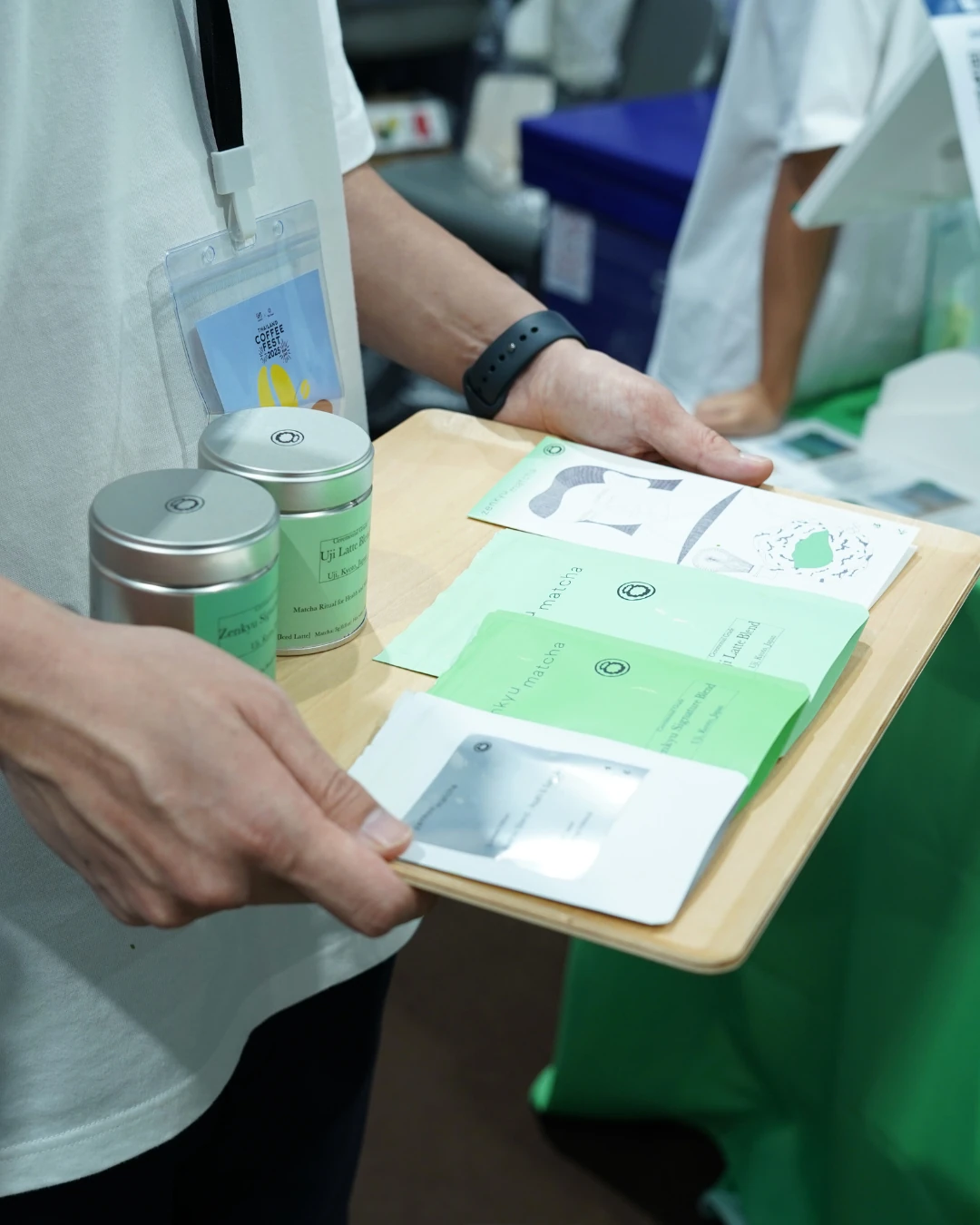 สื่อแนะนำมัทฉะที่บูธ Zenkyu Matcha ใน Thailand Coffee Fest Year End 2025