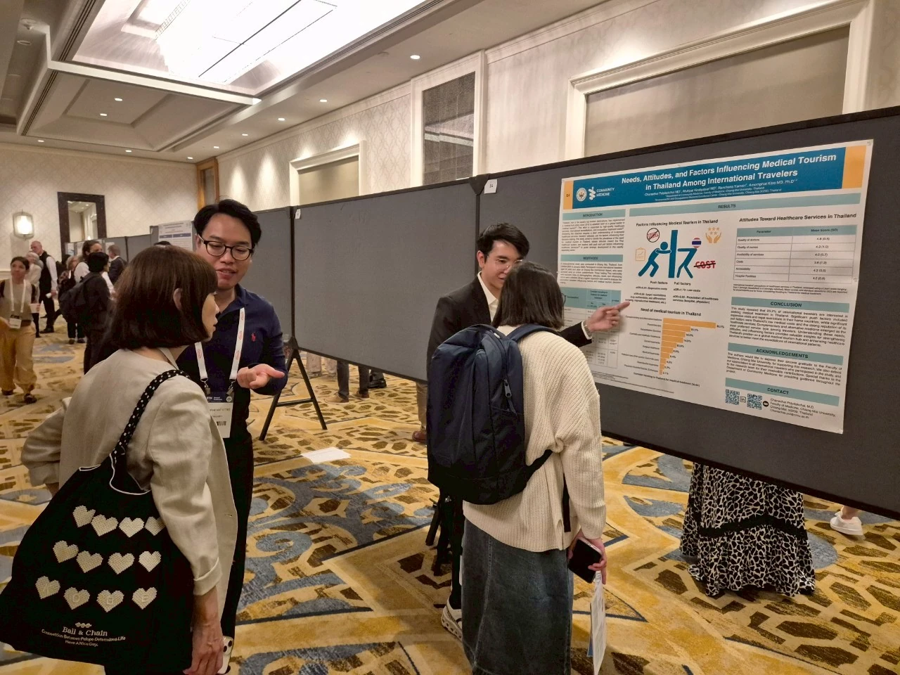 ผู้เข้าร่วมแลกเปลี่ยนข้อมูลหน้าบอร์ดโปสเตอร์ในการประชุม CISTM19 ปี 2568