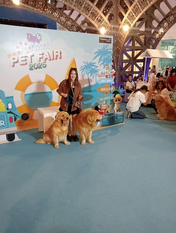 ผู้ร่วมงานพาสุนัขเข้าร่วม Dog Enjoy Pattaya Pet Fair 2025 ภายในเทอร์มินอล 21 พัทยา
