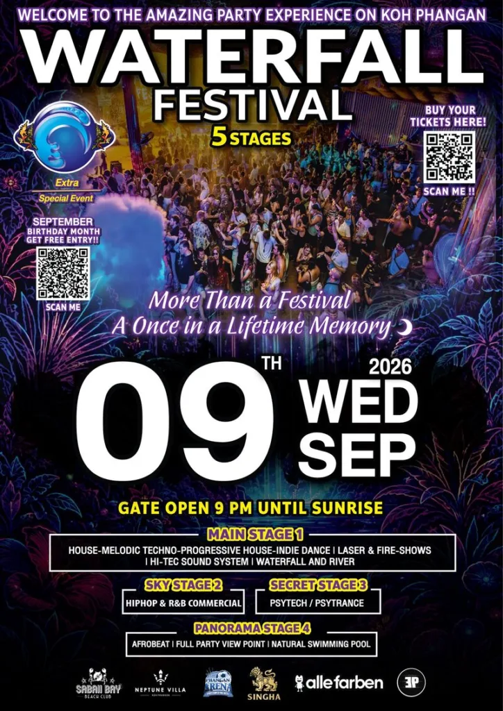 SEPTEMBER 9TH, 2026 Extra Waterfall Festival Koh Phangan (Special Edition)
