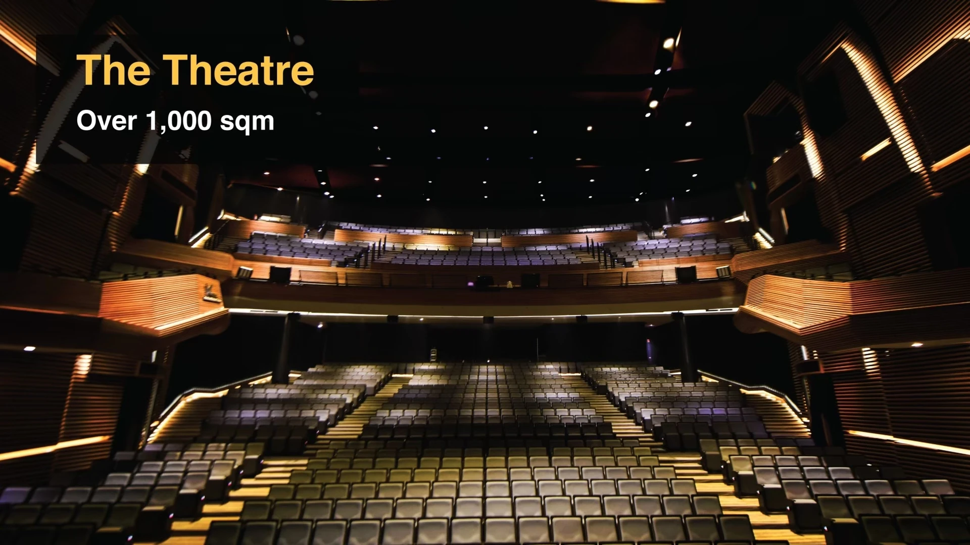 ภายในโรงละครของ SiamPic Hall จากเว็บไซต์สถานที่ทางการ — ไม่ระบุวันหรือปีถ่าย คงข้อความ The Theatre และ Over 1,000 sqm บนภาพต้นทาง เป็นภาพสถานที่ประกอบย้อนหลัง ไม่ใช่ภาพคอนเสิร์ตคิดถึง KITA หรือการเตรียมงาน 31 ตุลาคม 2569 และไม่รับรองผังเวที ที่นั่ง ความจุ หรือสภาพปัจจุบัน