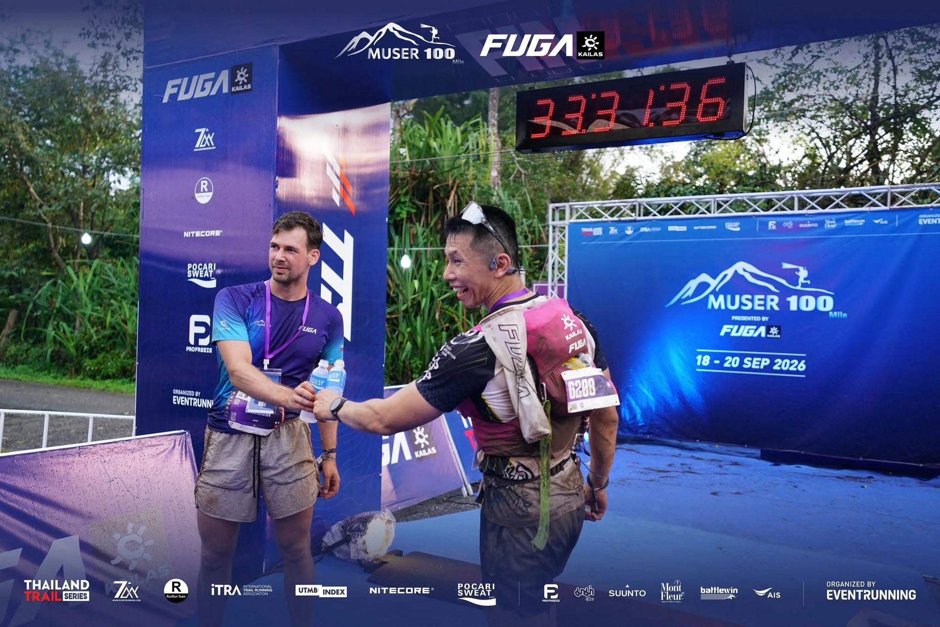 ภาพกิจกรรมบริเวณเส้นชัย MUSER100 ปี 2569 จากรายงานเพจผู้จัด