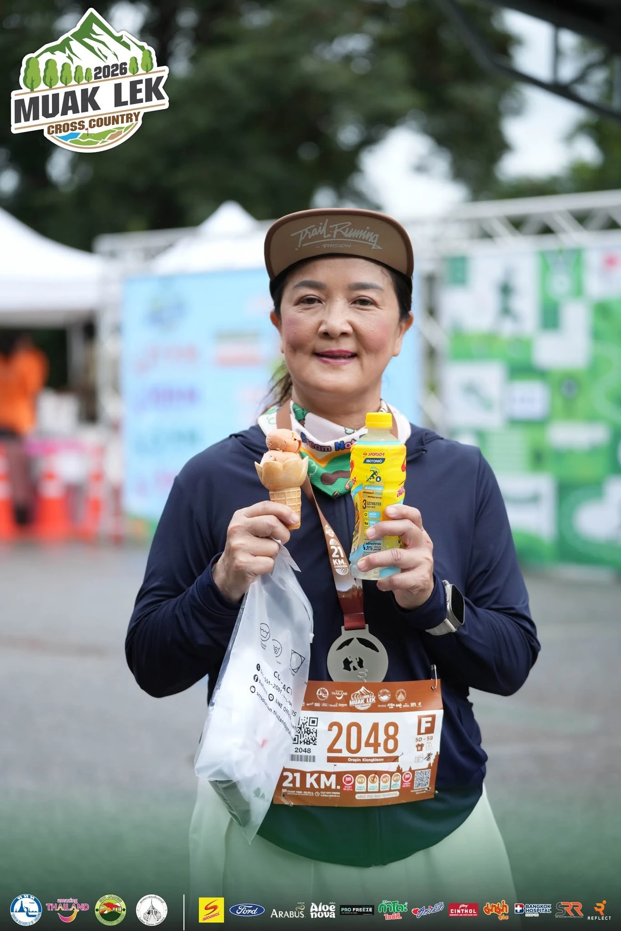 บรรยากาศหลังเข้าเส้นชัยพร้อมอาหารและเครื่องดื่ม Muak Lek Cross Country ปี 2569