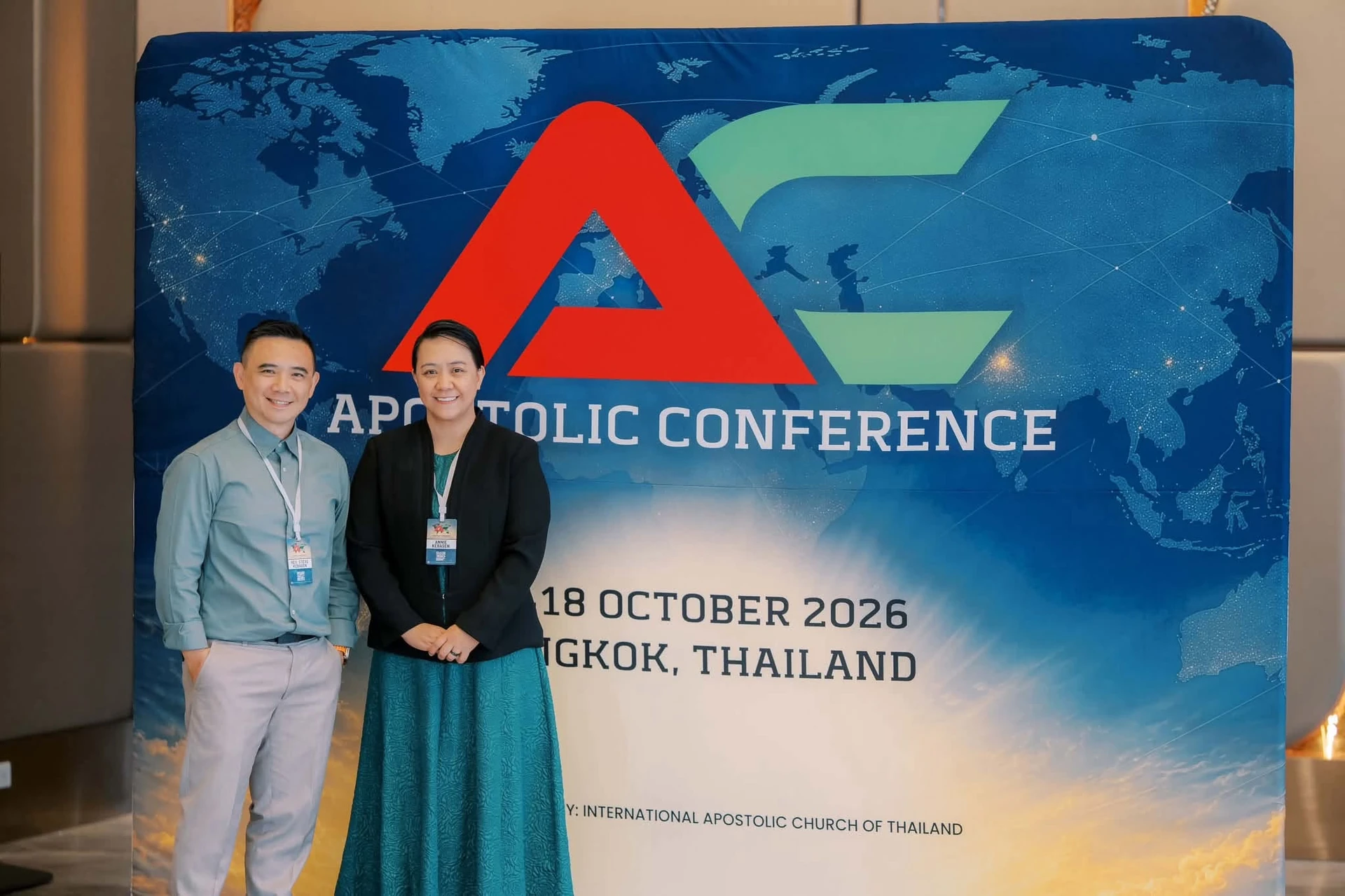 จุดถ่ายภาพกับป้าย Apostolic Conference — ภาพงานปี 2569