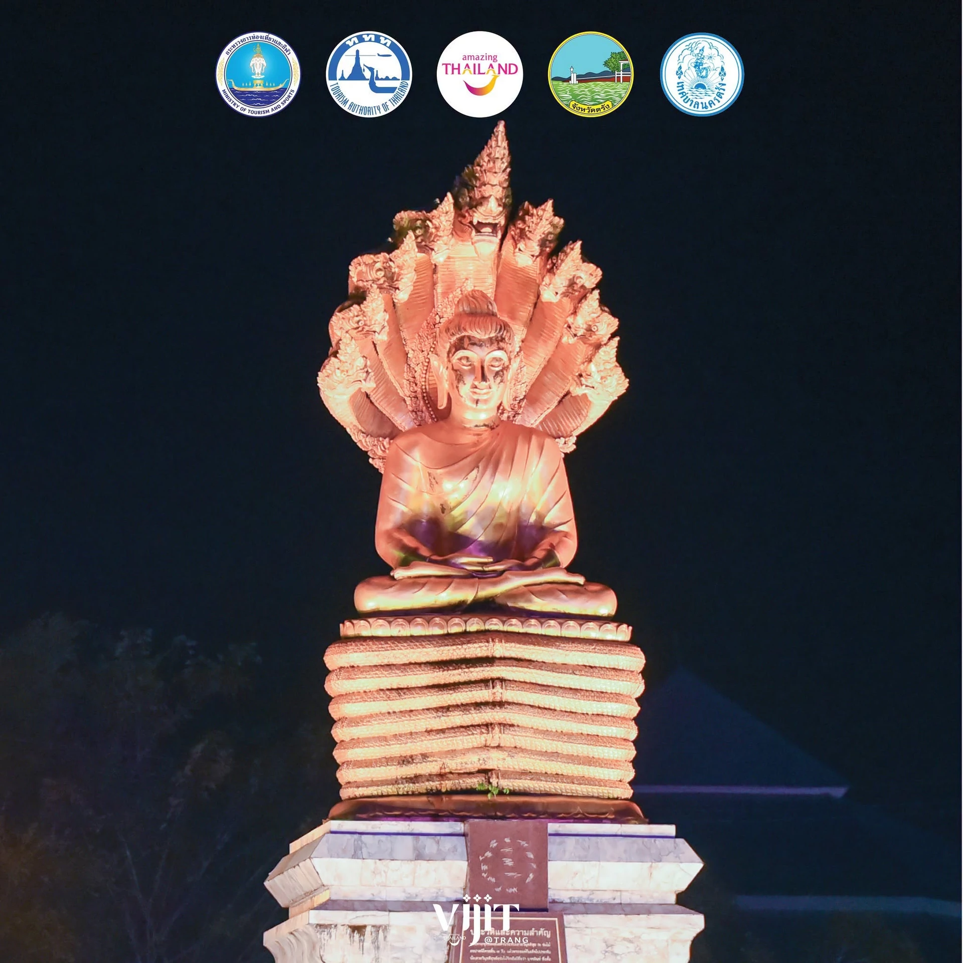 แสงฉายบนองค์พระพุทธรูปในพื้นที่จริงช่วงซ้อมใหญ่ VIJIT Thailand ตรัง ปี 2569